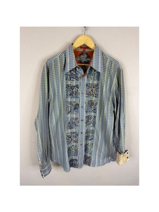 Robert Graham Other - Robert Graham Mens XL Contemporary Fit Plaid Paisley Embroidered Button Shirt